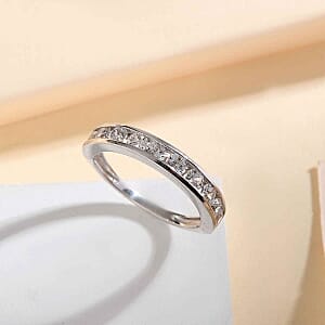 Finest CZ 1.55 ctw Ring in Platinum Over Sterling Silver (Size 5.5)