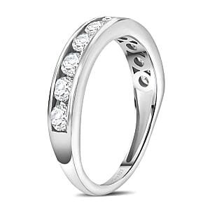 Finest CZ 1.55 ctw Ring in Platinum Over Sterling Silver (Size 5.5)
