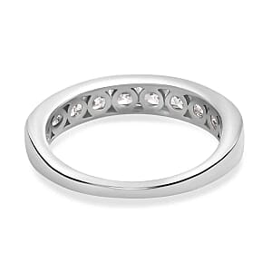 Finest CZ 1.55 ctw Ring in Platinum Over Sterling Silver (Size 5.5)