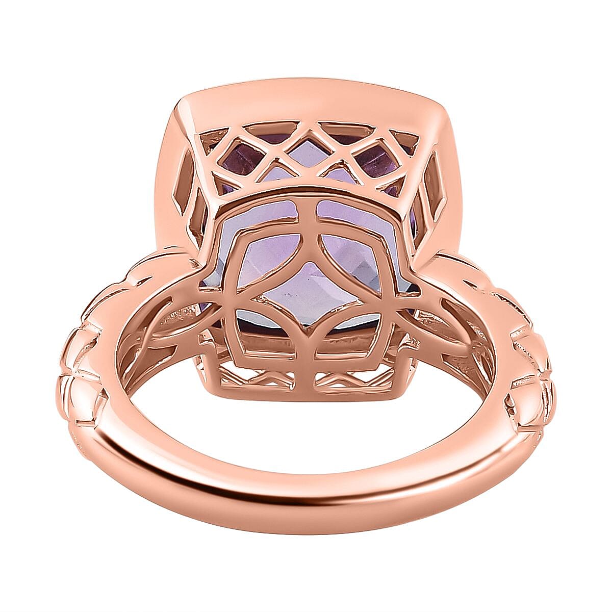 Rose De France Amethyst 6.85 ctw Ring in Vermeil Rose Gold Over Sterling Silver (Size 10.0)