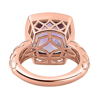 Rose De France Amethyst 6.85 ctw Ring in Vermeil Rose Gold Over Sterling Silver (Size 10.0)
