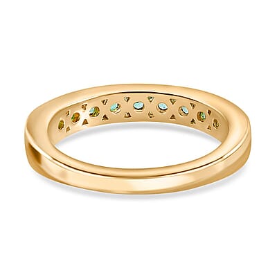 Kagem Zambian Emerald 0.85 ctw Ring in Vermeil Yellow Gold Over Sterling Silver (Size 10.0)