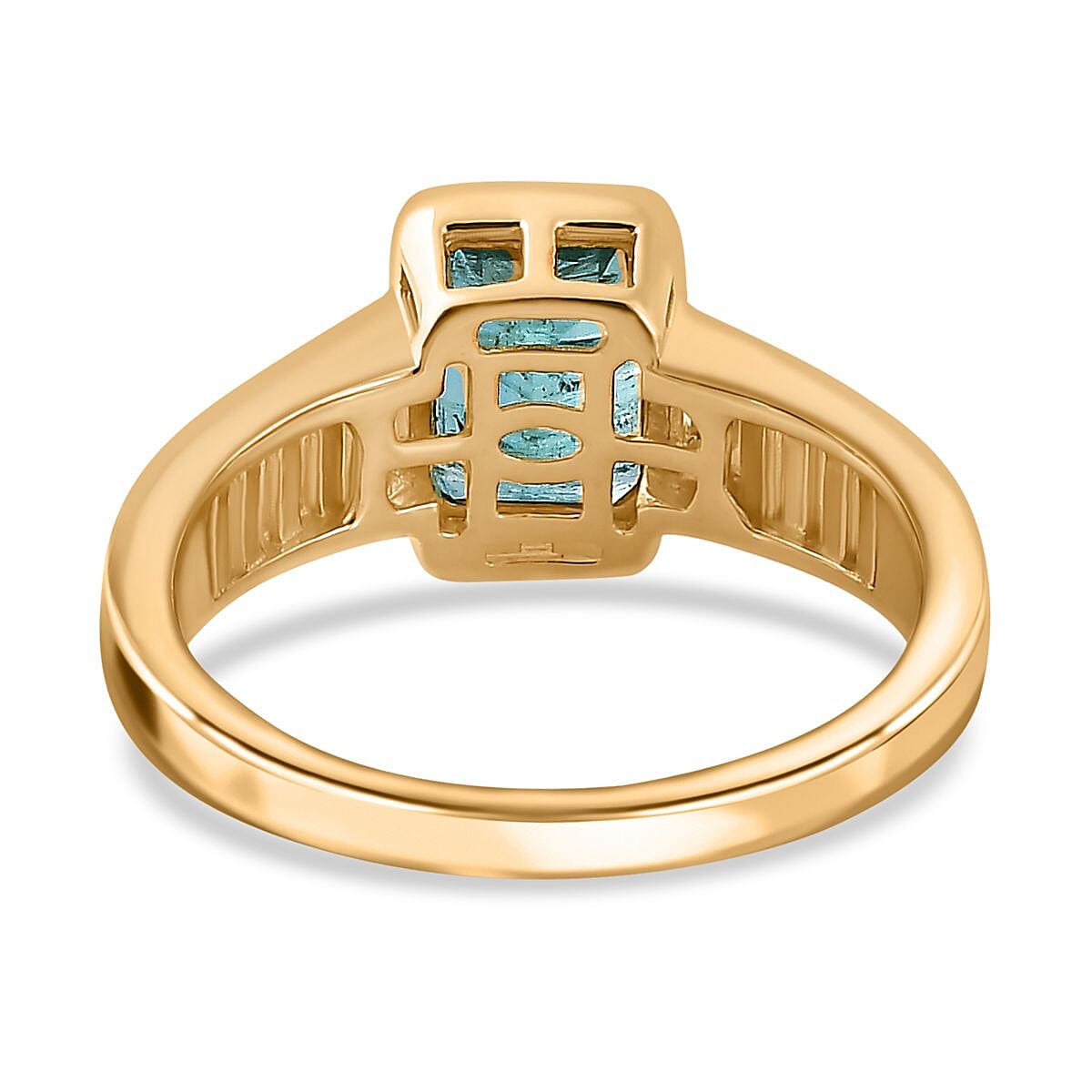 Zambian Emerald and Moissanite 2.75 ctw Ring in 18K Vermeil Yellow Gold Over Sterling Silver (Size 10.0)