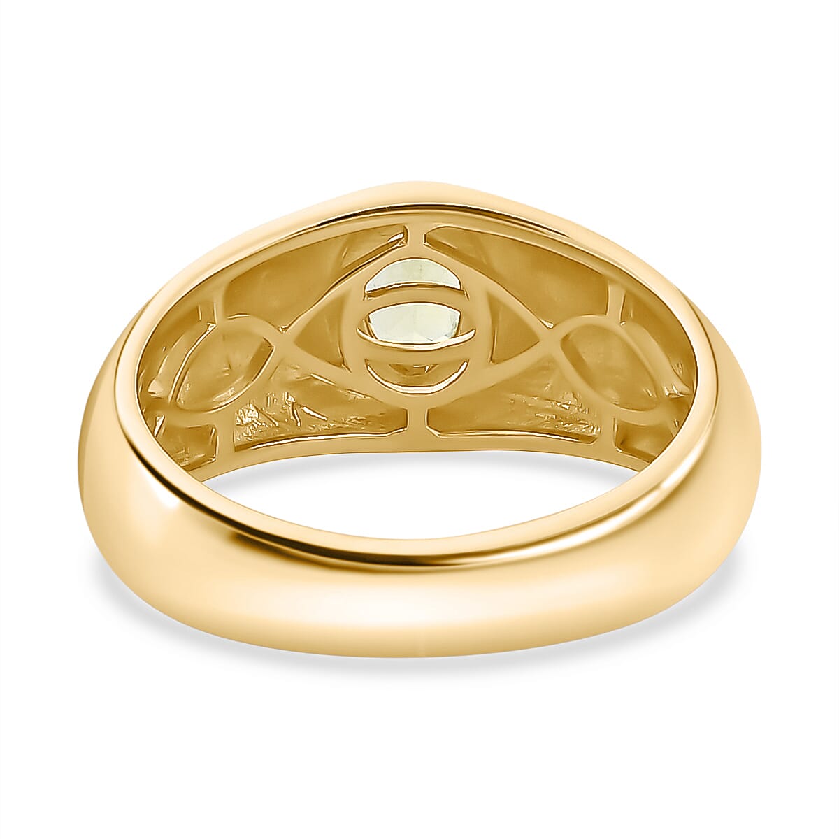 Hebei Peridot 0.50 ctw Ring in Vermeil Yellow Gold Over Sterling Silver (Size 10.0)