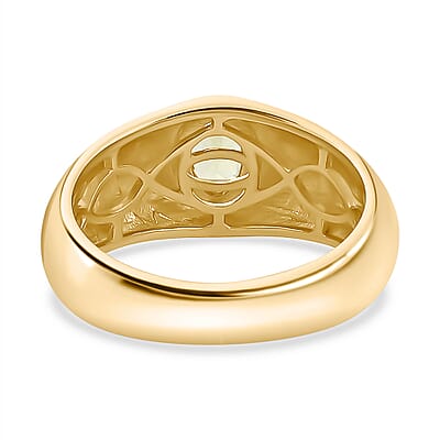 Hebei Peridot 0.50 ctw Ring in Vermeil Yellow Gold Over Sterling Silver (Size 10.0)