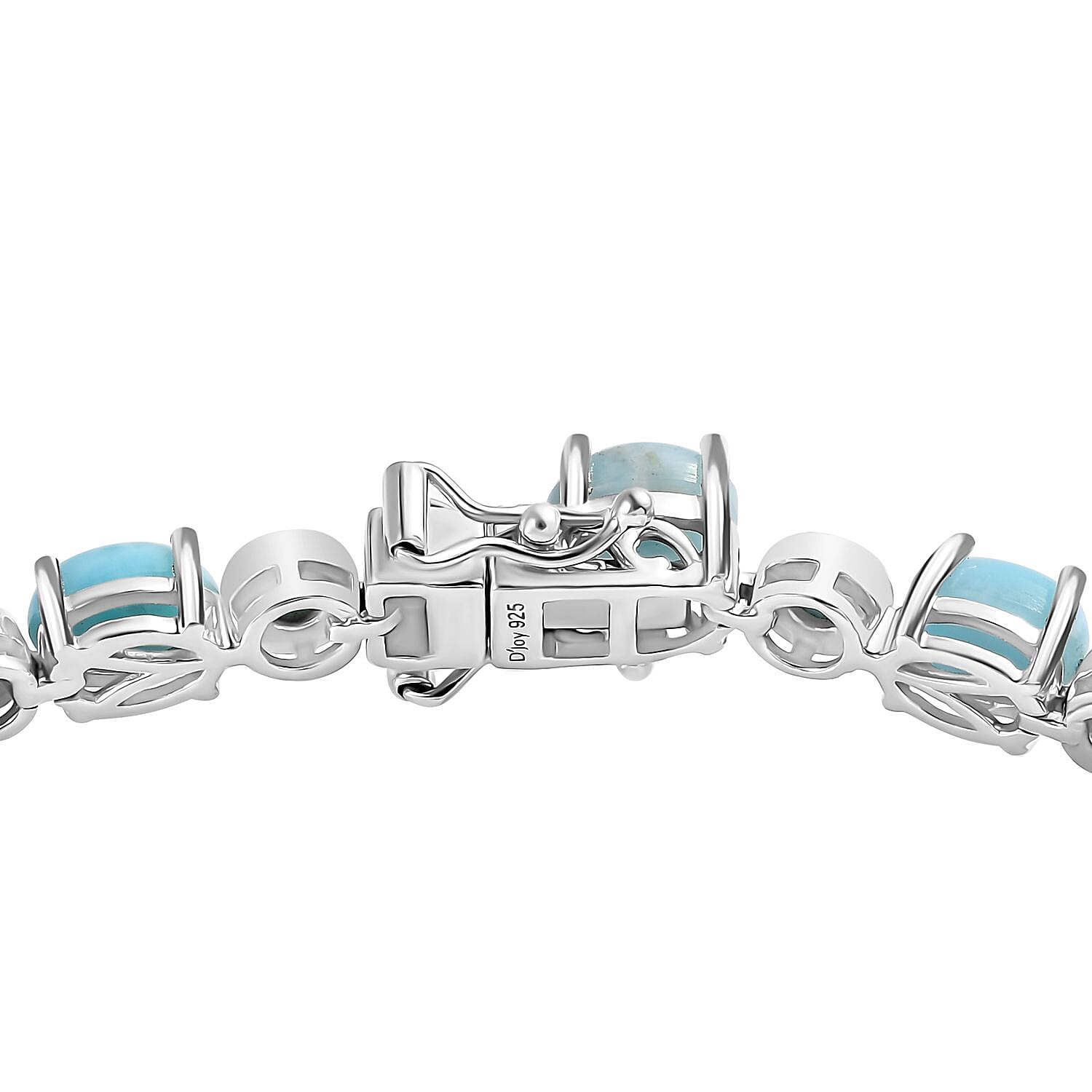 D'Joy Larimar and Multi Gemstone Flower Bracelet in Platinum Over Sterling Silver (7.25 In) 36.85 ctw