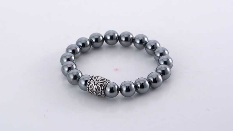 Terahertz Beaded Stretch Bracelet in Stainless Steel (6.5-7In) 115.00 ctw