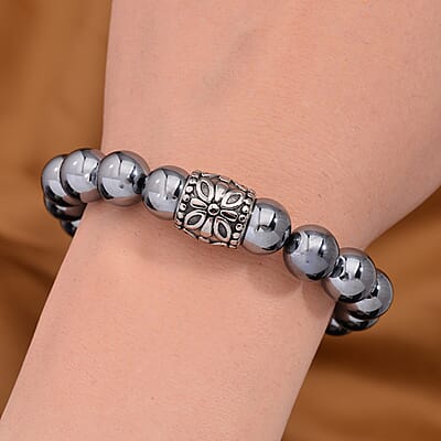 Terahertz Beaded Stretch Bracelet in Stainless Steel (6.5-7In) 115.00 ctw