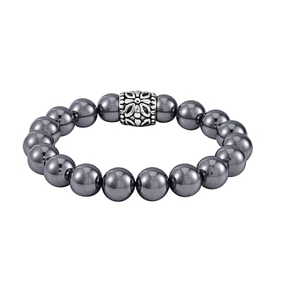 Terahertz Beaded Stretch Bracelet in Stainless Steel (6.5-7In) 115.00 ctw