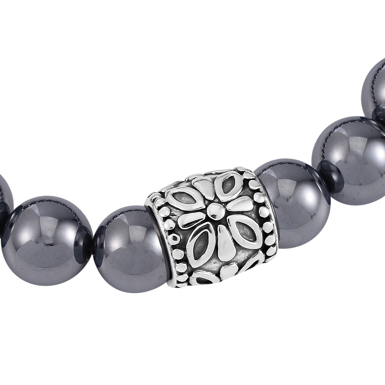 Terahertz Beaded Stretch Bracelet in Stainless Steel (6.5-7In) 115.00 ctw