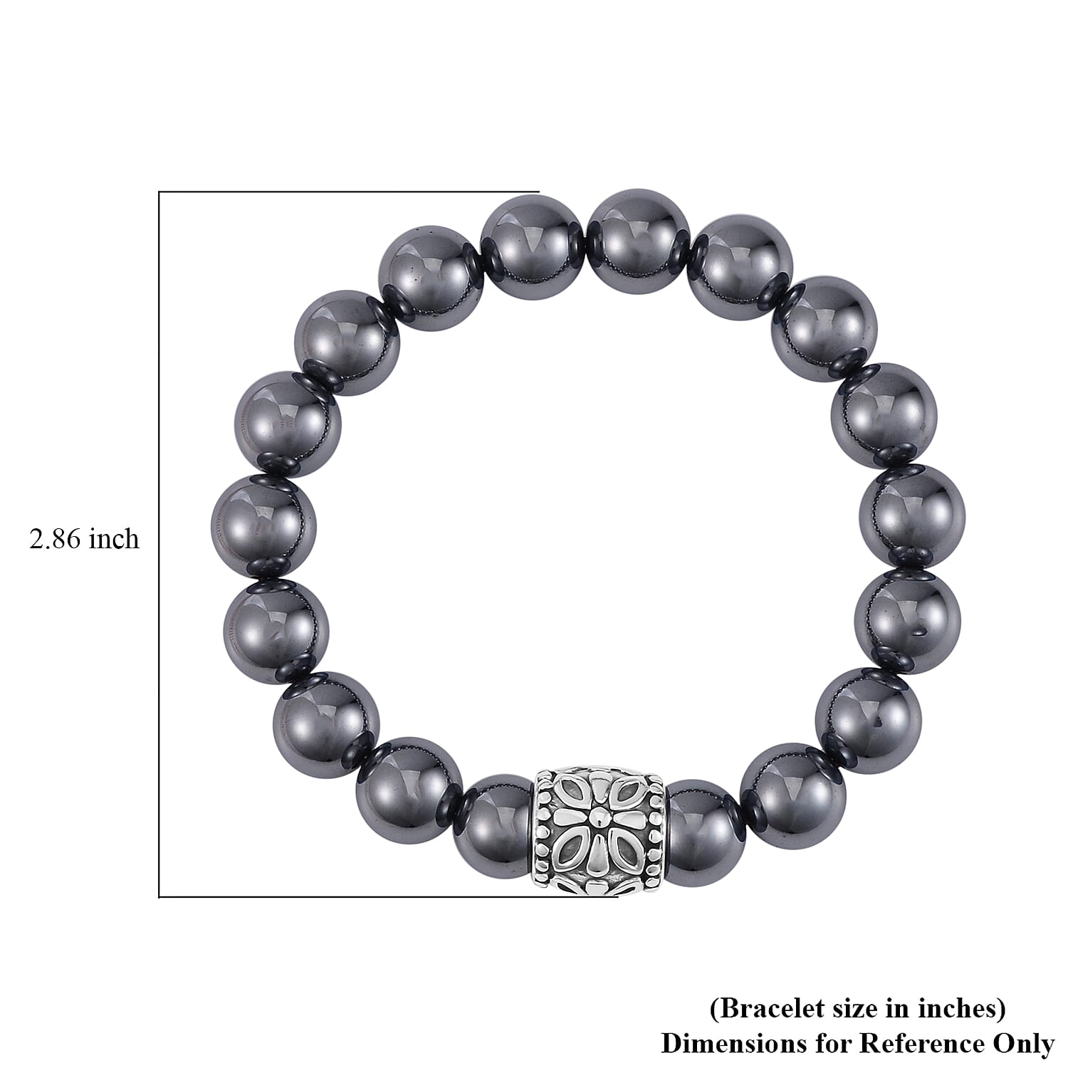 Terahertz Beaded Stretch Bracelet in Stainless Steel (6.5-7In) 115.00 ctw