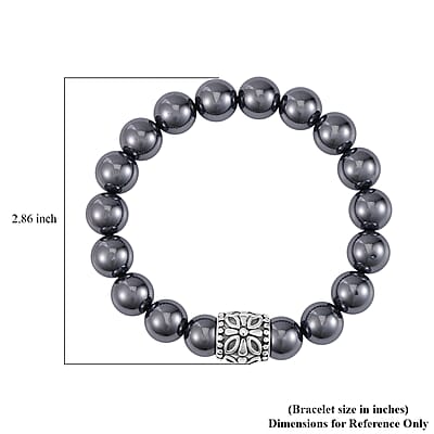 Terahertz Beaded Stretch Bracelet in Stainless Steel (6.5-7In) 115.00 ctw