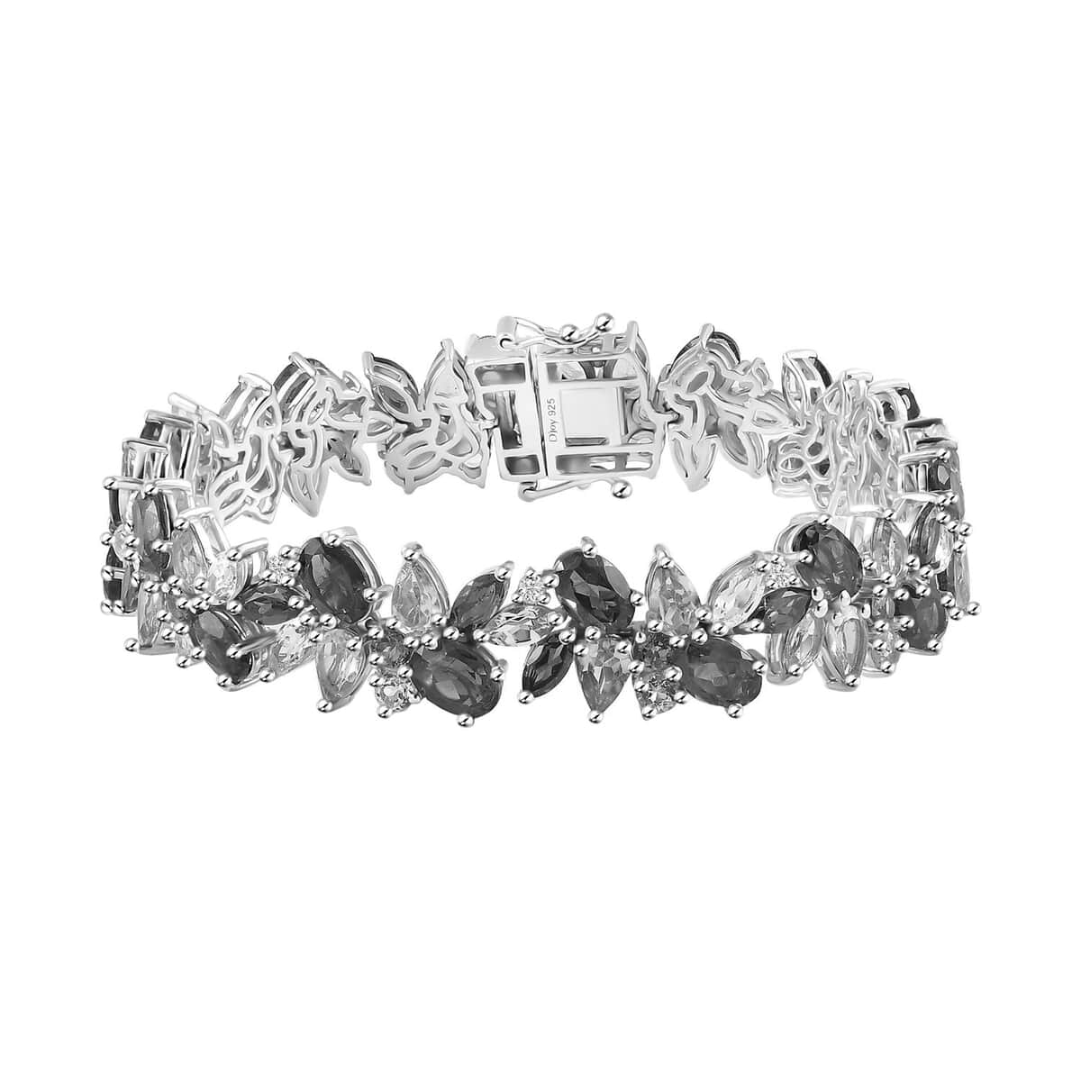Multi Gemstone Plum Blossom Bracelet in Platinum Over Sterling Silver (7.25 In) 32.80 ctw image number 0