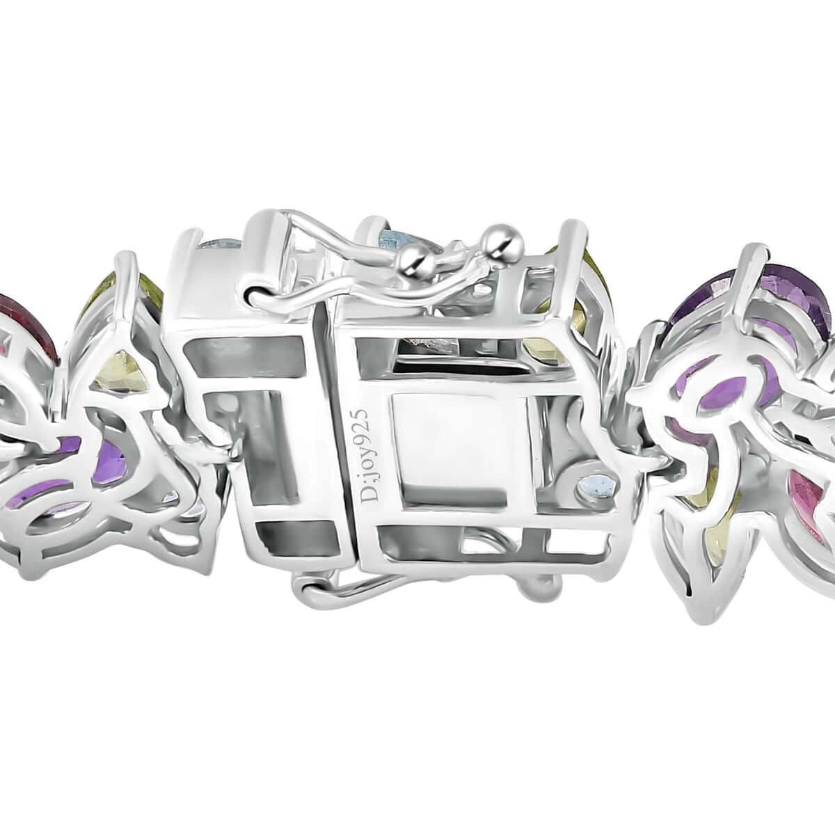 Multi Gemstone Plum Blossom Bracelet in Platinum Over Sterling Silver (7.25 In) 32.80 ctw image number 3