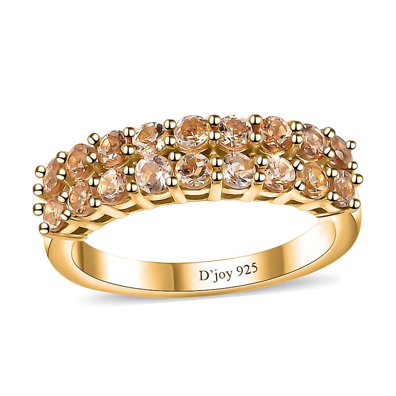 Premium Golden Imperial Topaz Ring in Vermeil Yellow Gold Over Sterling Silver (Size 10.0) 1.10 ctw (Del. in 8-10 Days)