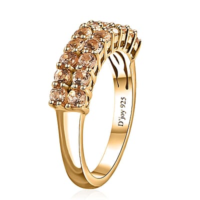 Premium Golden Imperial Topaz Ring in Vermeil Yellow Gold Over Sterling Silver (Size 10.0) 1.10 ctw (Del. in 8-10 Days)