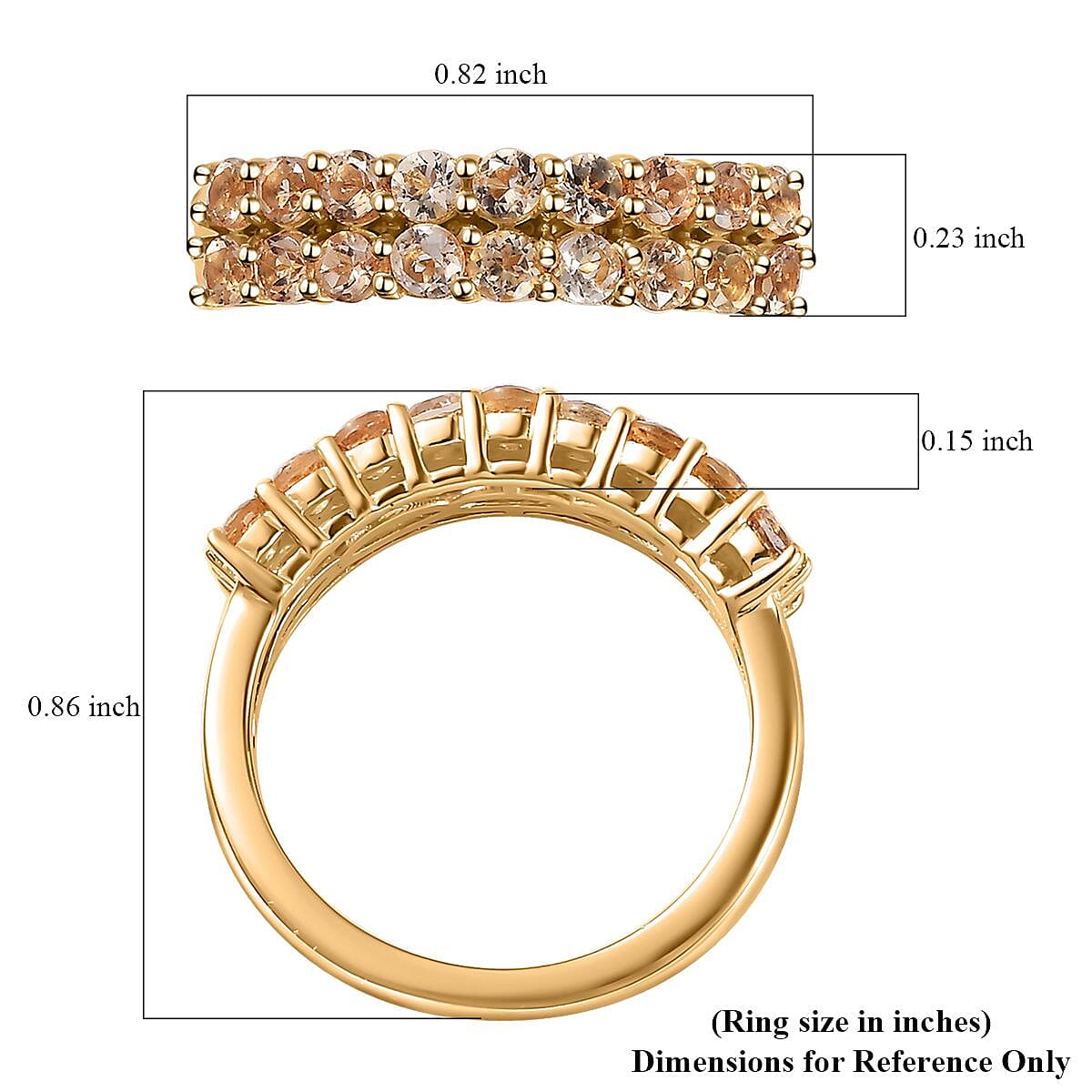 Premium Golden Imperial Topaz Ring in Vermeil Yellow Gold Over Sterling Silver (Size 10.0) 1.10 ctw (Del. in 8-10 Days)