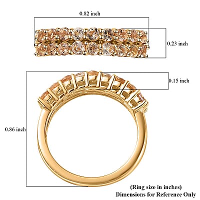 Premium Golden Imperial Topaz Ring in Vermeil Yellow Gold Over Sterling Silver (Size 10.0) 1.10 ctw (Del. in 8-10 Days)