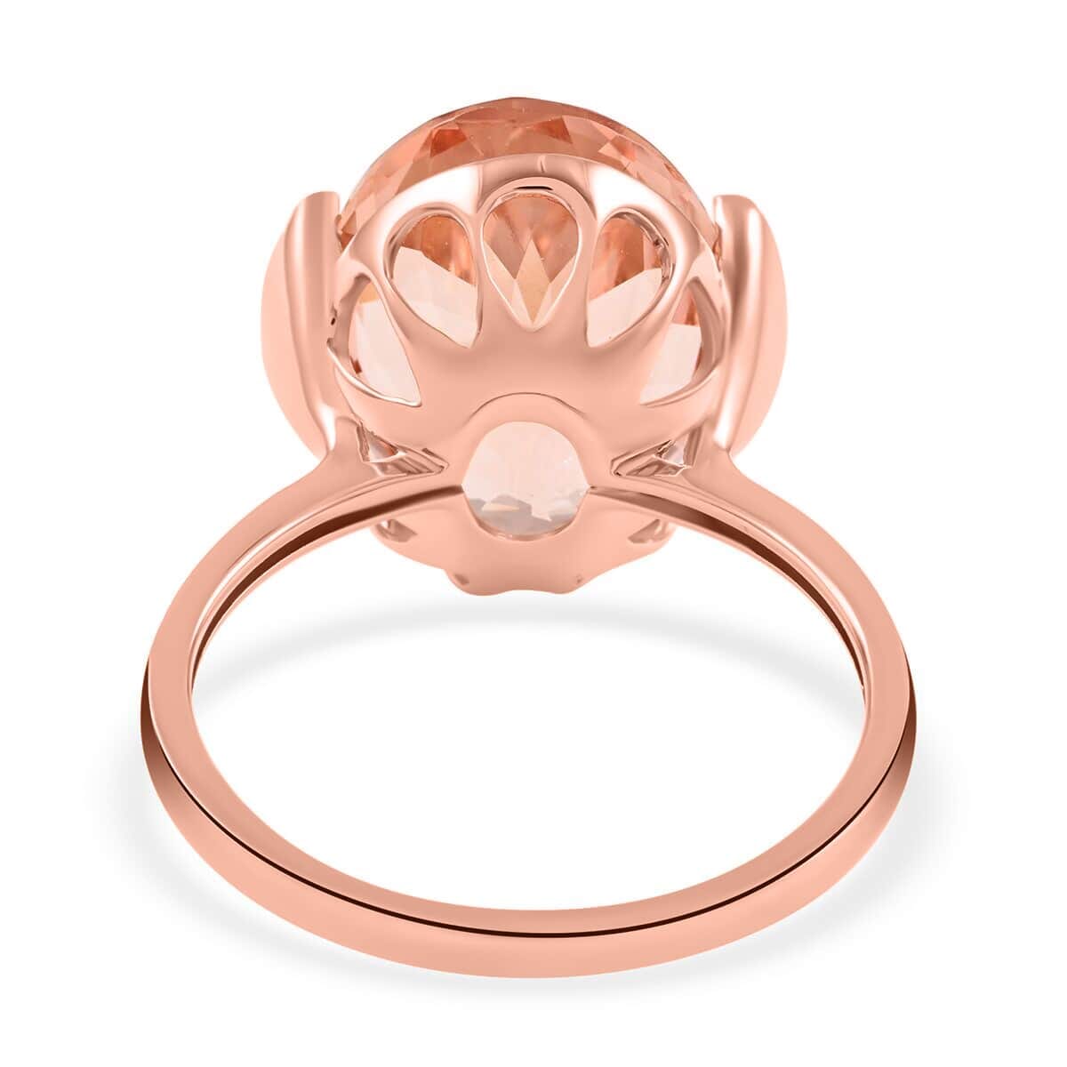 Certified & Appraised Iliana AAA Marropino Morganite and G-H I1 Diamond 9.00 ctw Ring in 18K Rose Gold (Size 7.5) image number 4