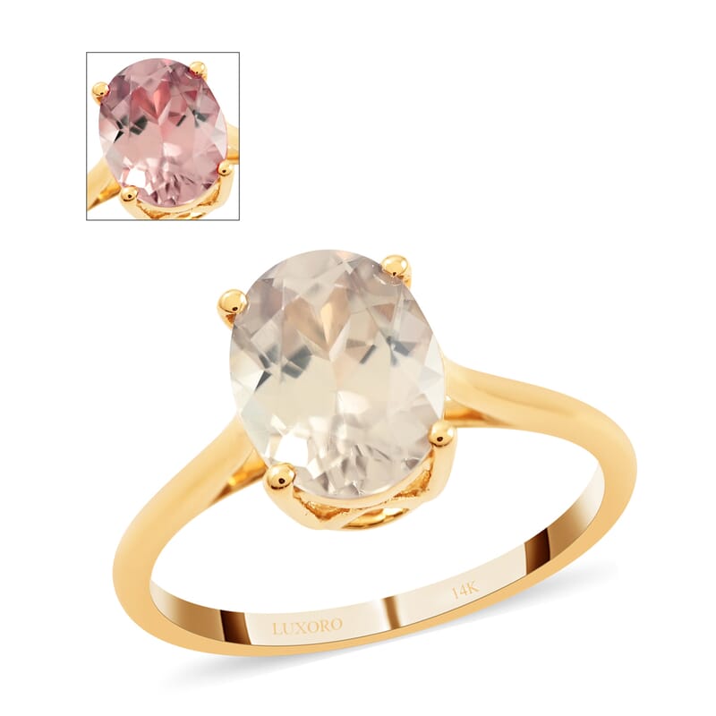 Certified and Appraised Luxoro 14K Yellow Gold AAA Turkizite Solitaire Ring (Size 5.0) 2.05 ctw