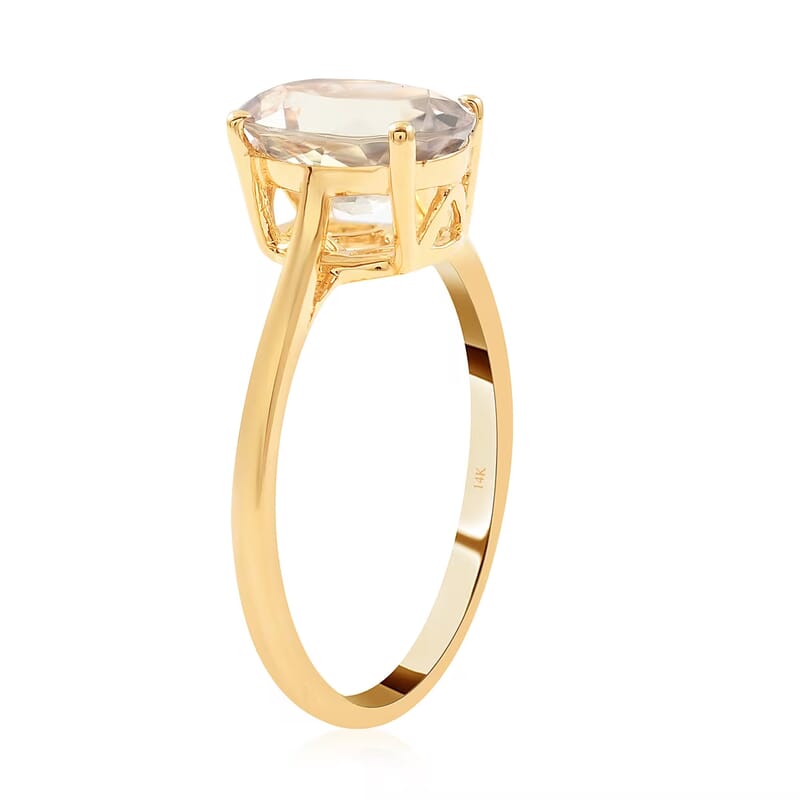 Certified and Appraised Luxoro 14K Yellow Gold AAA Turkizite Solitaire Ring (Size 5.0) 2.05 ctw