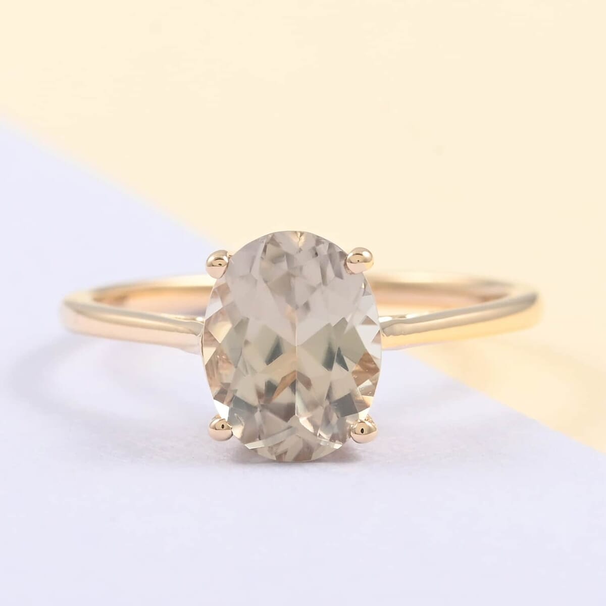 Certified and Appraised Luxoro 14K Yellow Gold AAA Turkizite Solitaire Ring (Size 7.5) 2.05 ctw image number 1