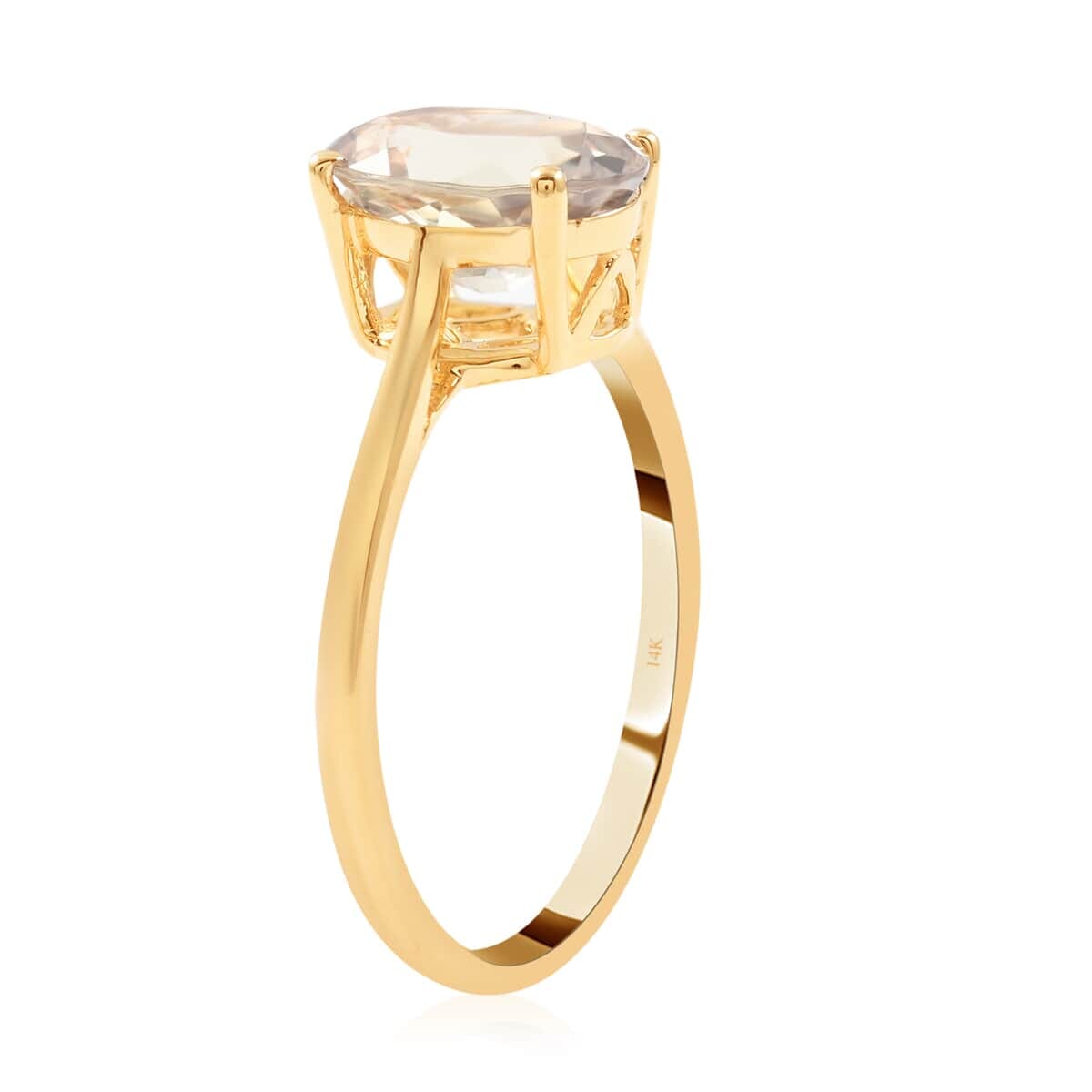 Certified and Appraised Luxoro 14K Yellow Gold AAA Turkizite Solitaire Ring (Size 7.5) 2.05 ctw image number 3