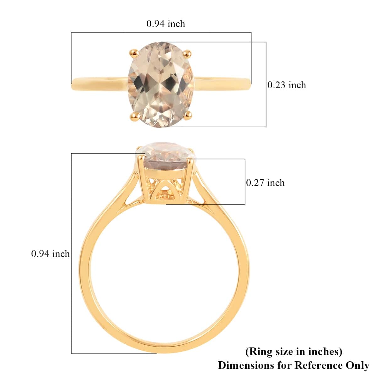 Certified and Appraised Luxoro 14K Yellow Gold AAA Turkizite Solitaire Ring (Size 7.5) 2.05 ctw image number 5