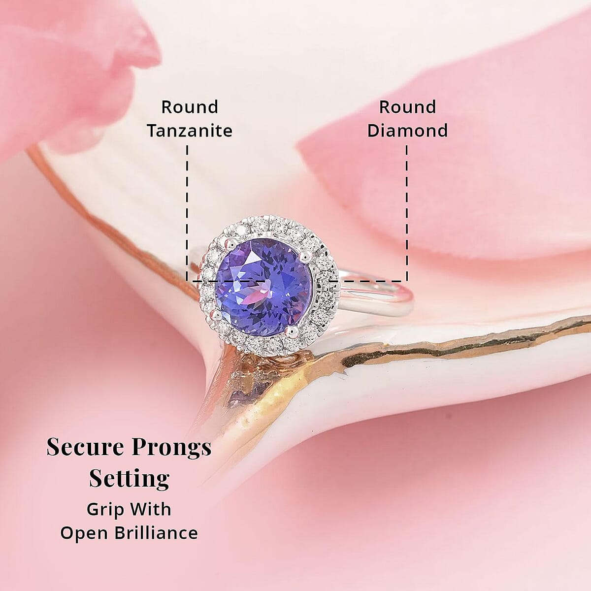 Certified and Appraised Rhapsody 950 Platinum AAAA Tanzanite and E-F VS Diamond Halo Ring (Size 11.5) 5.25 Grams 2.45 ctw image number 4