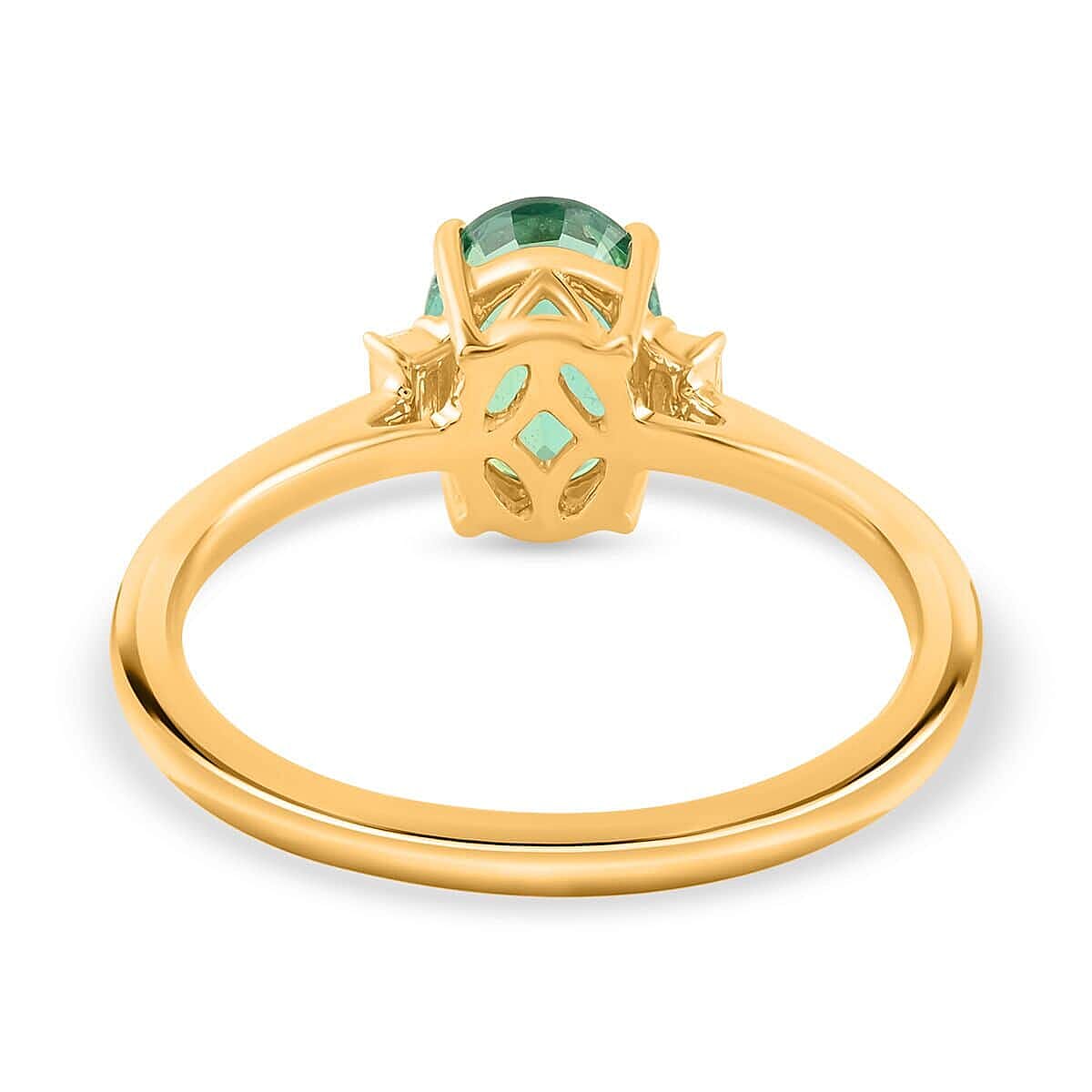 Certified & Appraised Iliana AAA Kagem Zambian Emerald and G-H SI Diamond 1.25 ctw Ring in 18K Yellow Gold (Size 6.5) image number 3