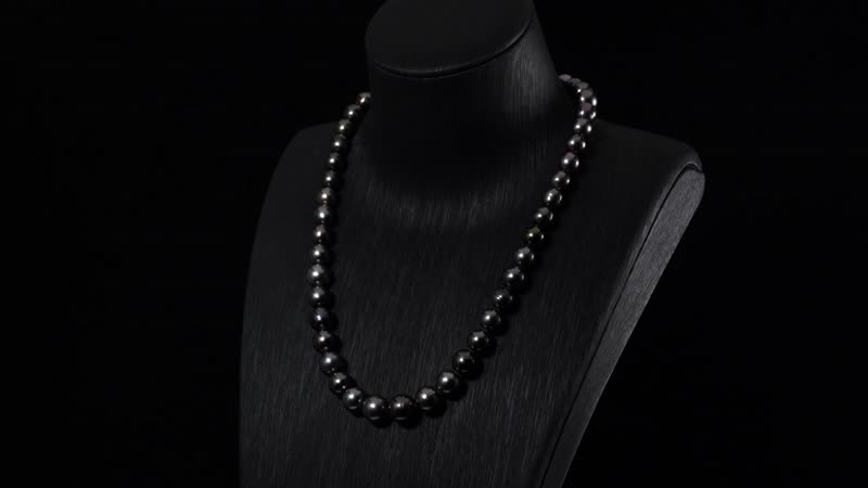 18K Yellow Gold Magnetic Lock Tahitian Cultured Pearl Statement Necklace 18 Inches