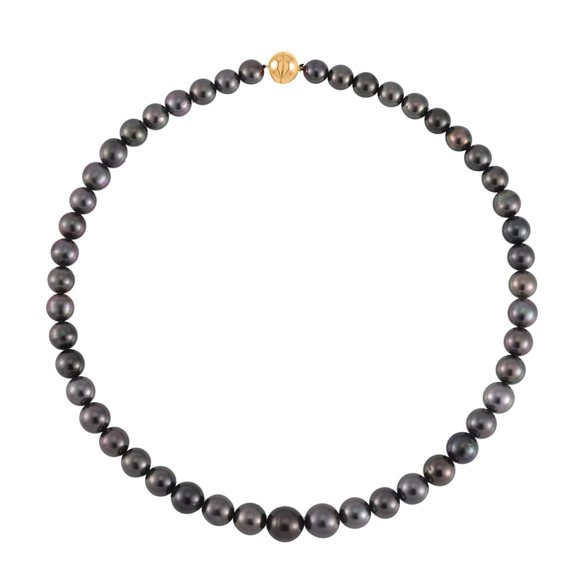 18K Yellow Gold Magnetic Lock Tahitian Cultured Pearl Statement Necklace 18 Inches image number 2