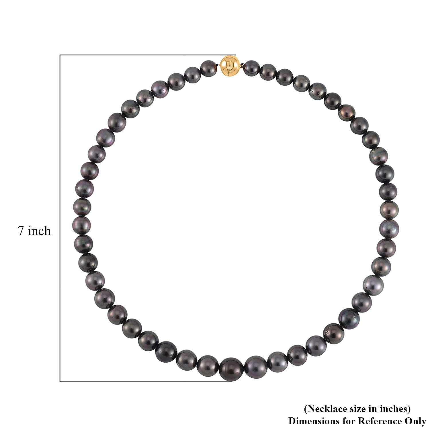 18K Yellow Gold Magnetic Lock Tahitian Cultured Pearl Statement Necklace 18 Inches