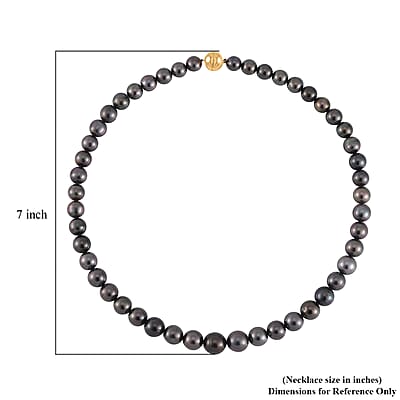18K Yellow Gold Magnetic Lock Tahitian Cultured Pearl Statement Necklace 18 Inches