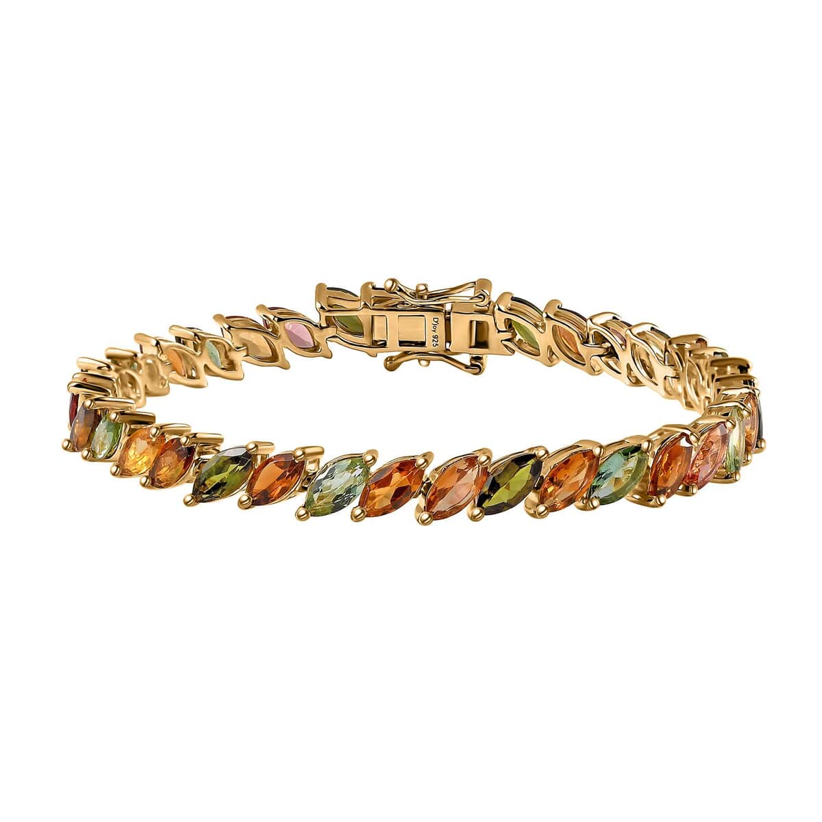 Multi-Tourmaline Bracelet in Vermeil Yellow Gold Over Sterling Silver (6.50 In) 11.50 ctw image number 0