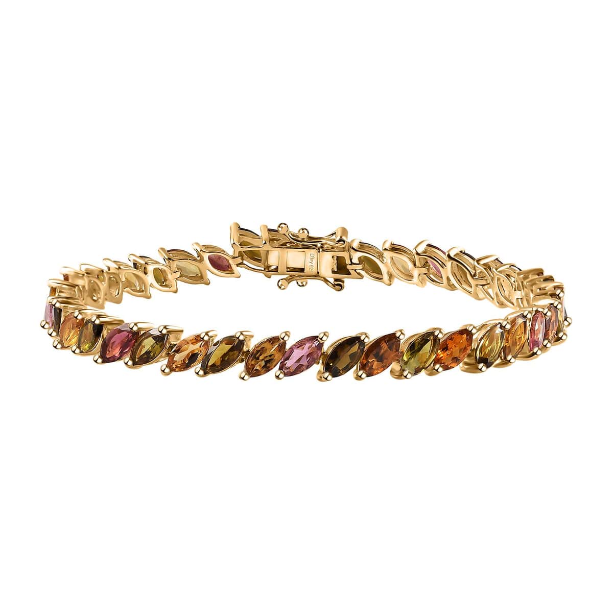 Multi-Tourmaline Bracelet in Vermeil Yellow Gold Over Sterling Silver (7.25 In) 12.85 ctw image number 0