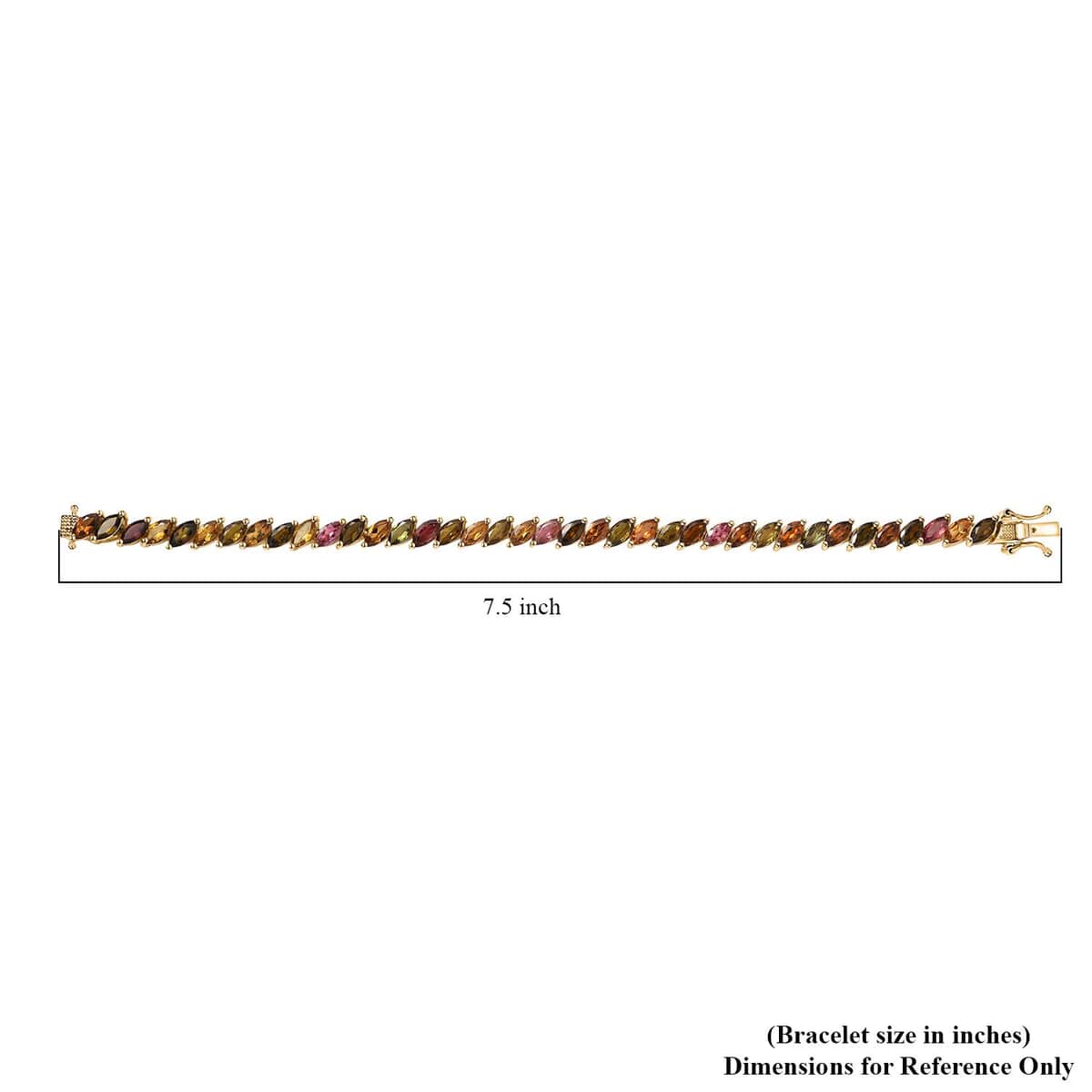 Multi-Tourmaline Bracelet in Vermeil Yellow Gold Over Sterling Silver (7.25 In) 12.85 ctw image number 4