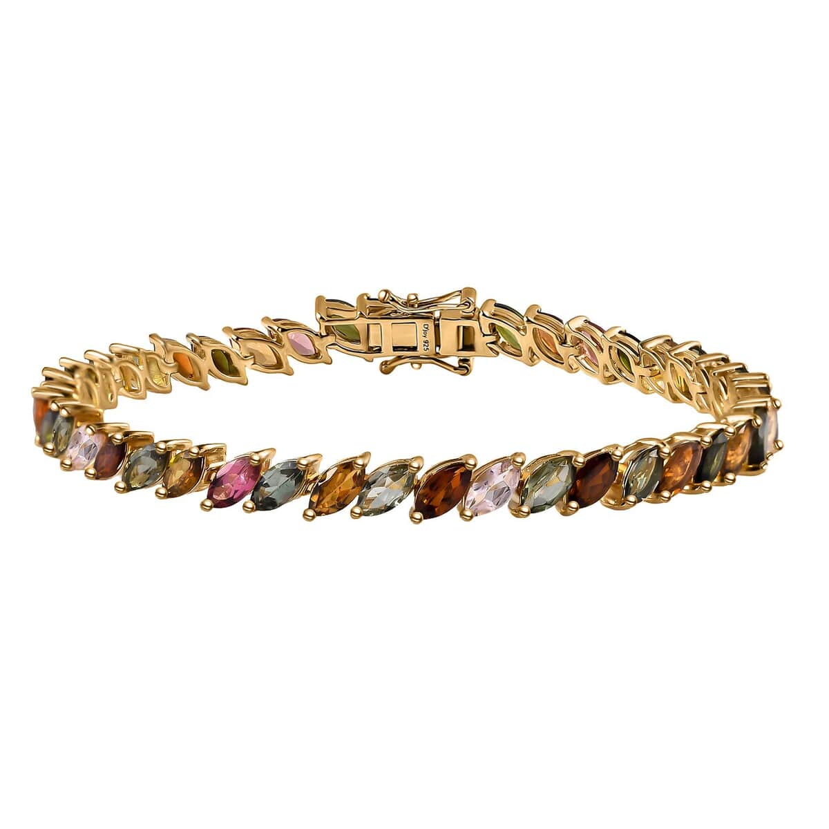 Multi-Tourmaline Bracelet in Vermeil Yellow Gold Over Sterling Silver (8.00 In) 14.25 ctw image number 0