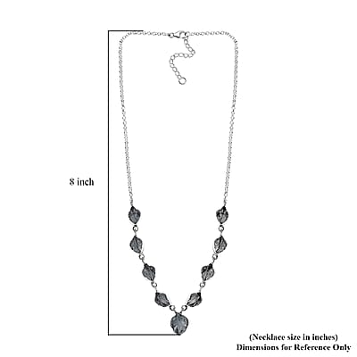 Indian Artistry Aquamarine Carved 21.50 ctw Leaf Necklace in Sterling Silver 18-20 Inches