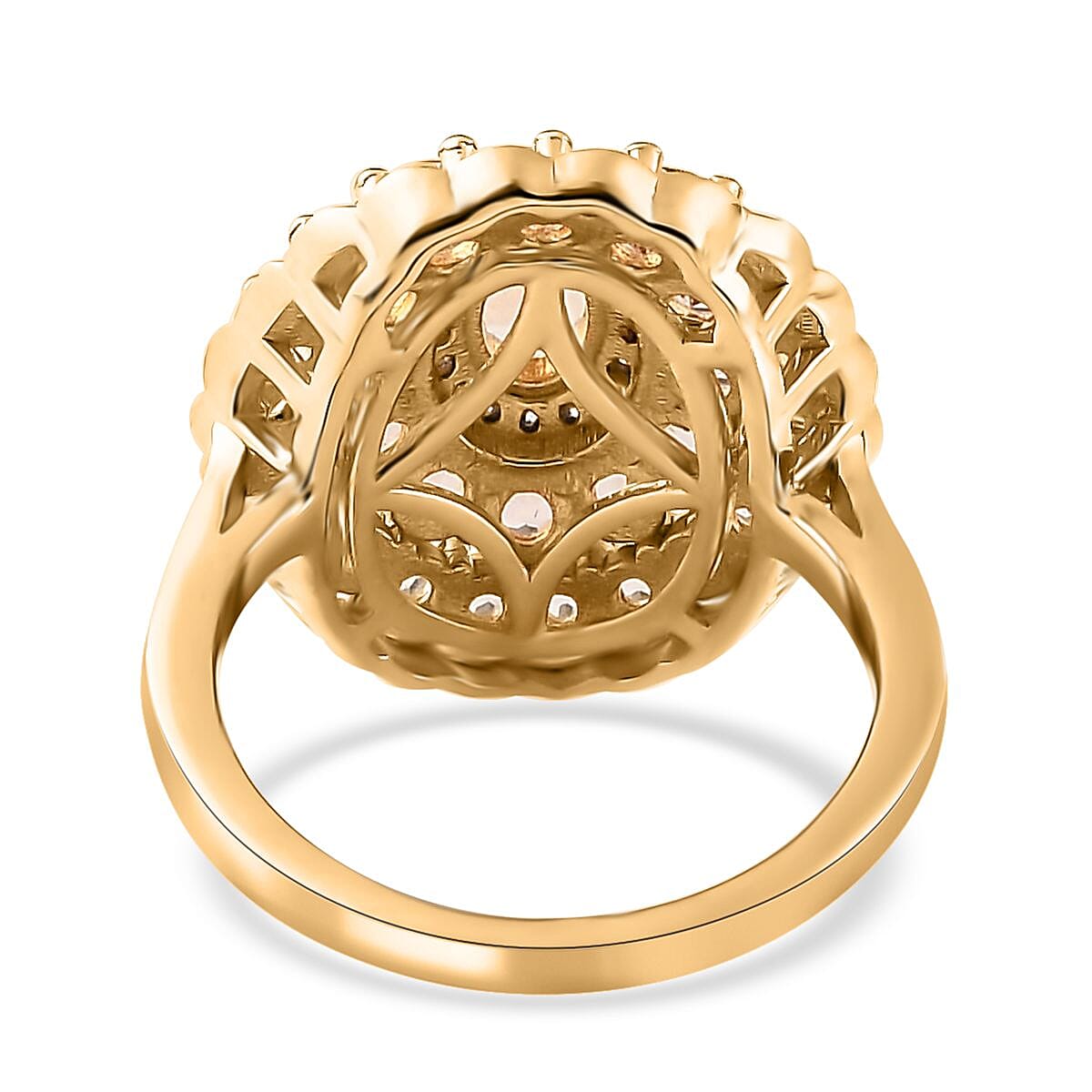 Premium Golden Imperial Topaz and Moissanite Ring in Vermeil Yellow Gold Over Sterling Silver (Size 10.0) 2.60 ctw