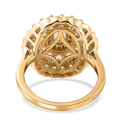 Premium Golden Imperial Topaz and Moissanite Ring in Vermeil Yellow Gold Over Sterling Silver (Size 10.0) 2.60 ctw
