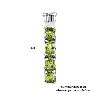 Peridot Half Hoop 6.02 ctw Earrings in Stainless Steel