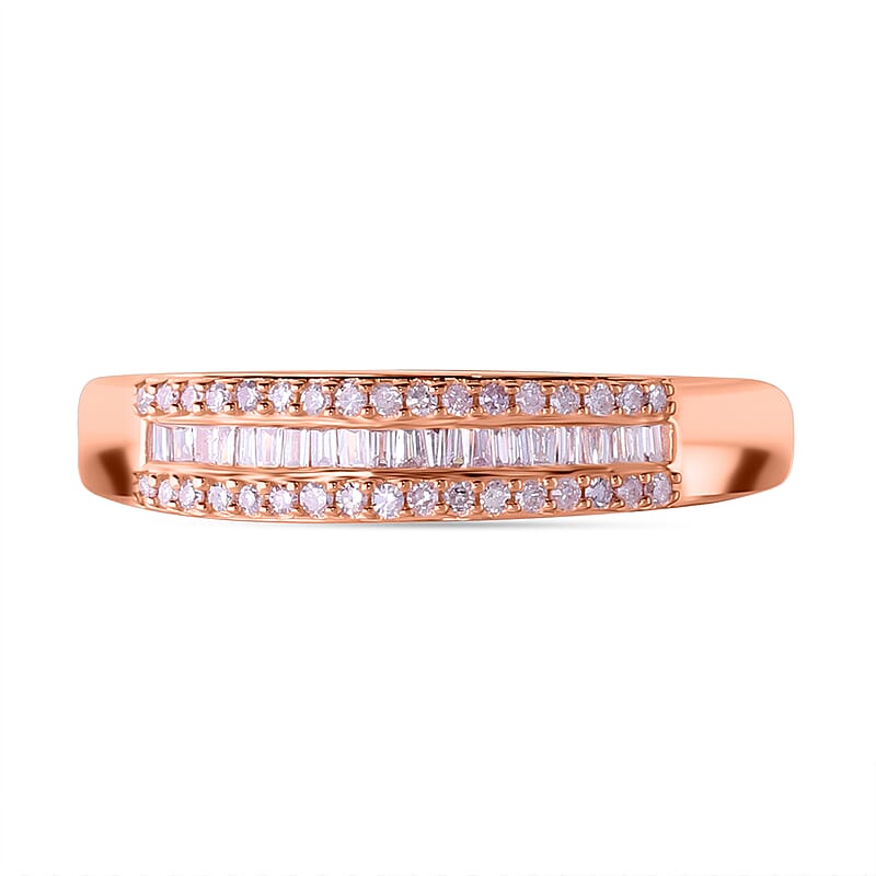 Natural Pink Diamond I3 Ring in Vermeil Rose Gold Over Sterling Silver (Size 10.0) 0.25 ctw