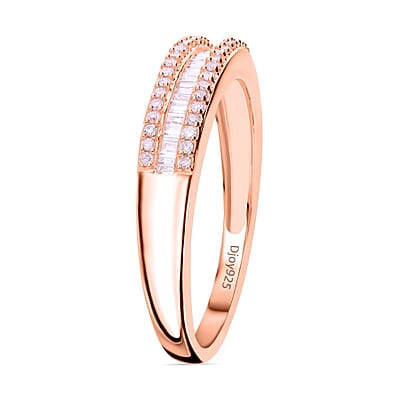 Natural Pink Diamond I3 Ring in Vermeil Rose Gold Over Sterling Silver (Size 10.0) 0.25 ctw