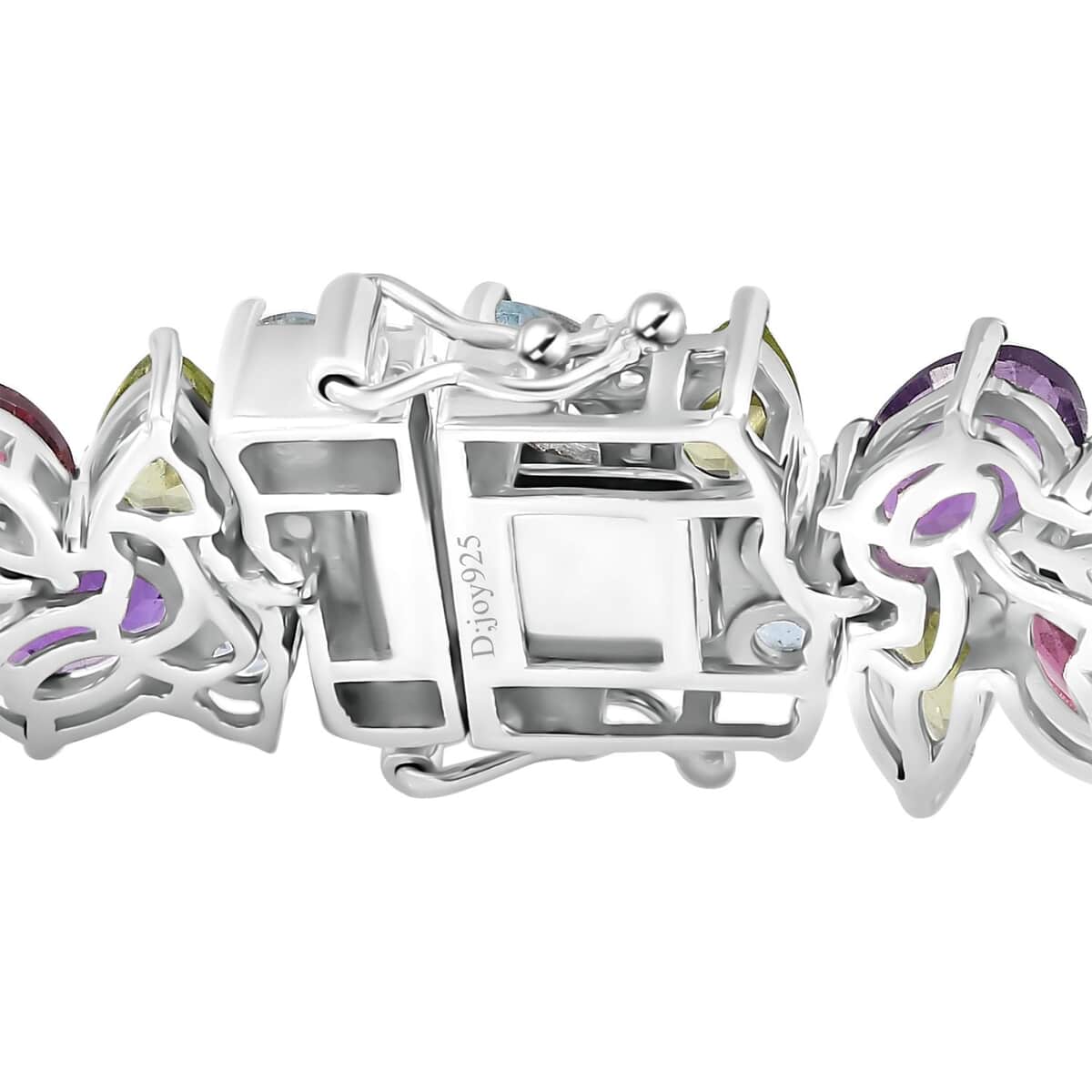 Multi Gemstone Plum Blossom Bracelet in Platinum Over Sterling Silver (8.00 In) 35.40 ctw image number 3