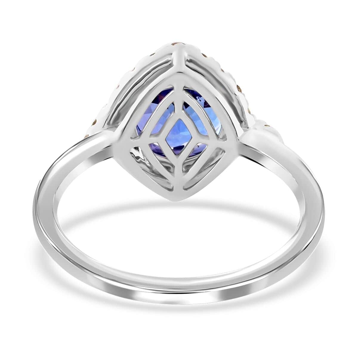 Certified & Appraised Luxoro AAA Tanzanite and G-H I2 Diamond 3.25 ctw Ring in 14K White Gold (Size 9.5) image number 4