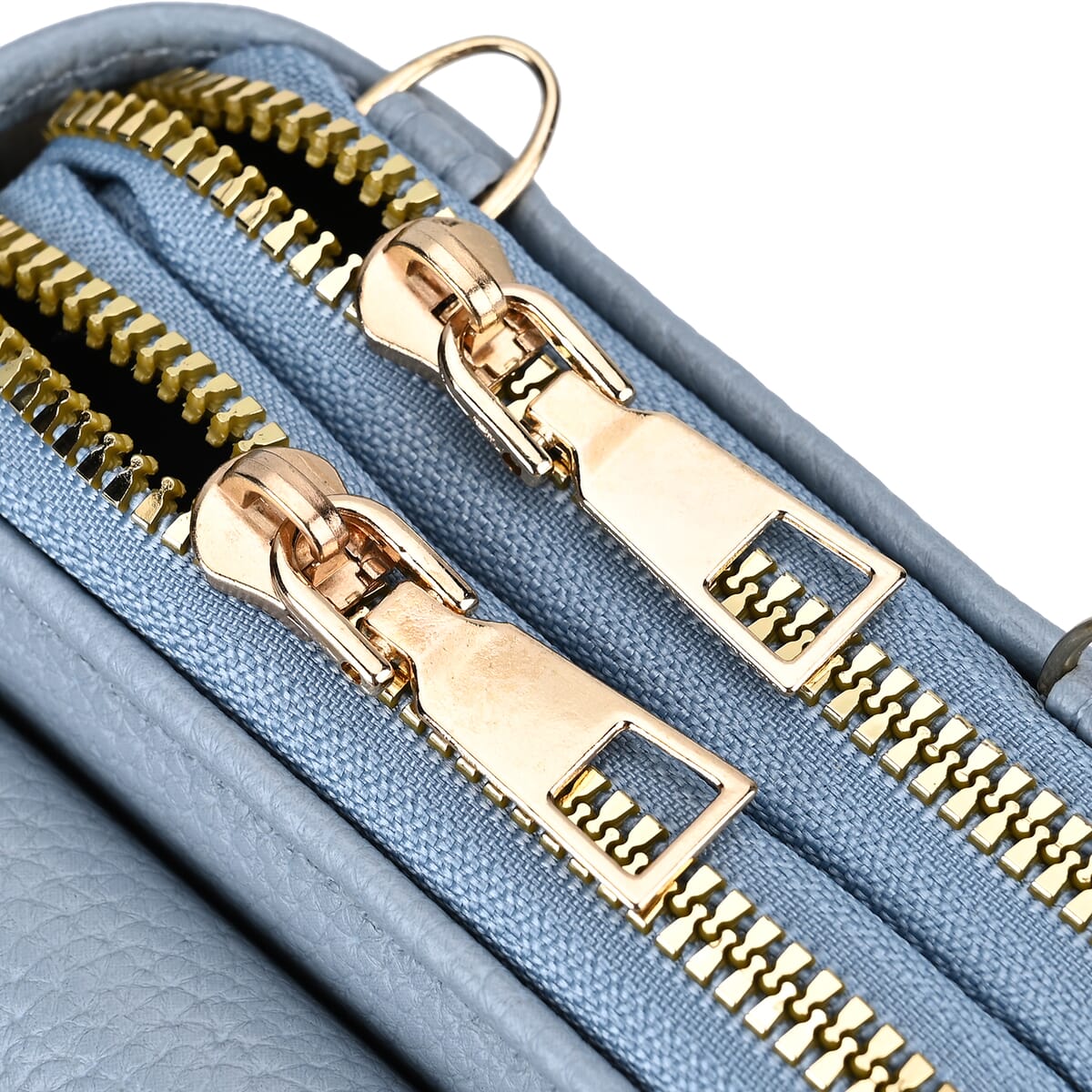 Blue Faux Leather Multi-Purpose Crossbody Cellphone Bag with Detachable Shoulder Strap image number 5