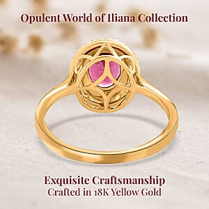 Certified Iliana AAA Ouro Fino Rubellite, Diamond Ring in 18K Yellow Gold 1.70 ctw (Size 6.5)