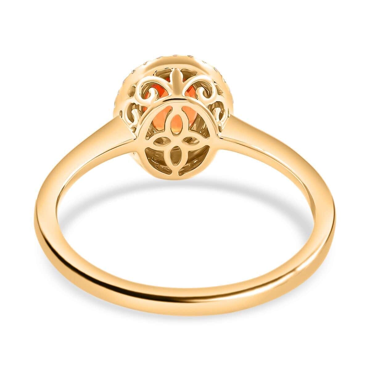 Certified & Appraised Iliana 18K Yellow Gold AAA Red Sapphire and G-H SI Diamond Double Halo Ring (Size 8.5) 1.25 ctw image number 4