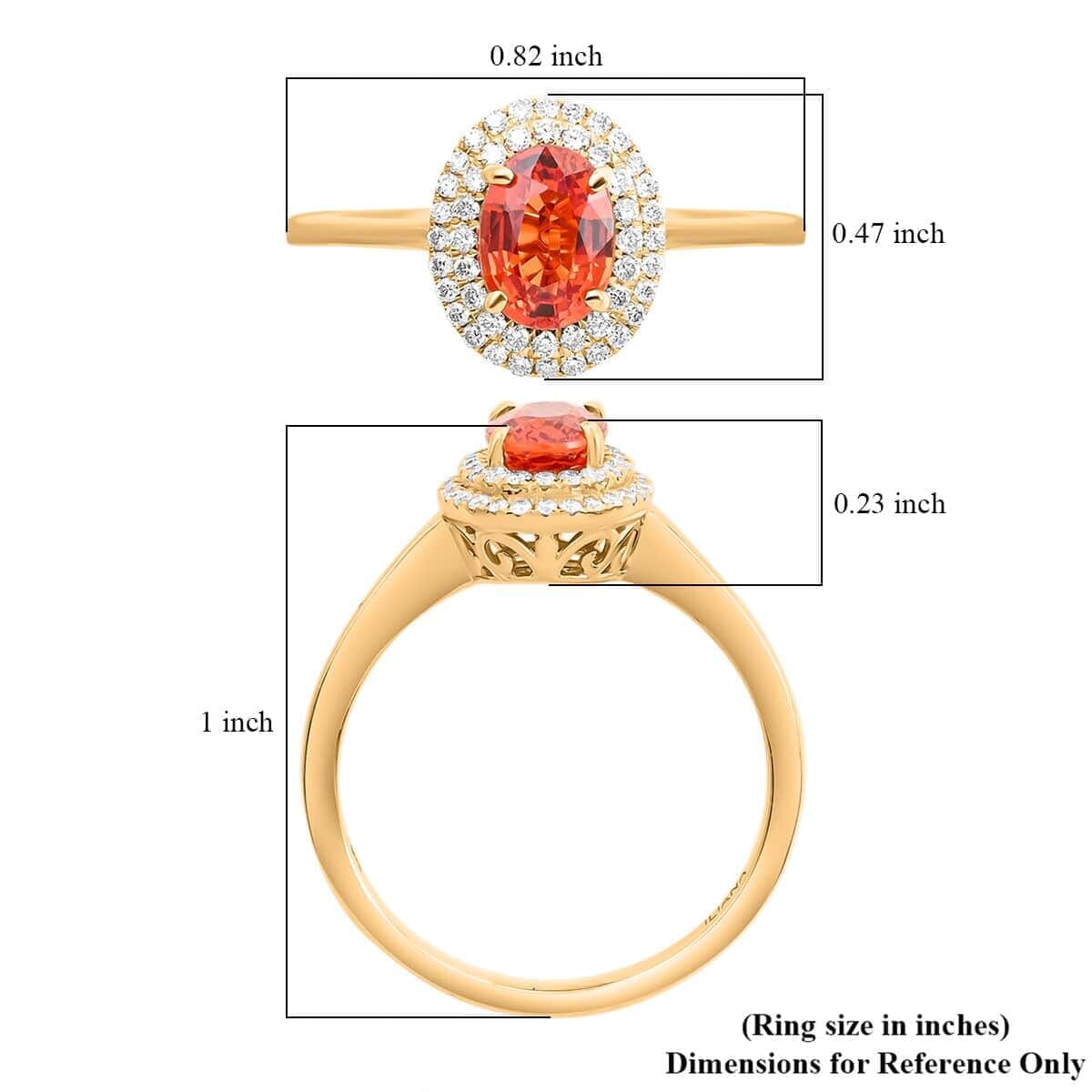 Certified & Appraised Iliana 18K Yellow Gold AAA Red Sapphire and G-H SI Diamond Double Halo Ring (Size 8.5) 1.25 ctw image number 5